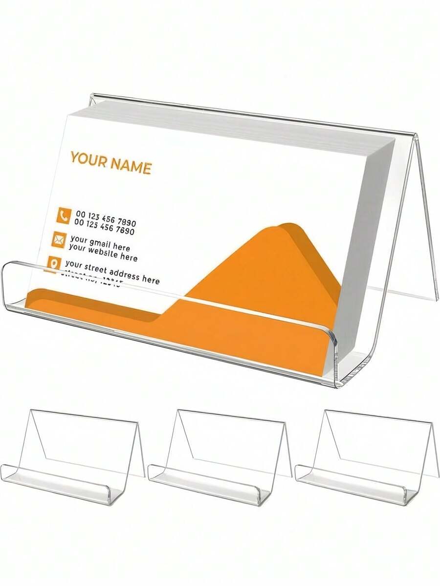 1PC Acrylic Card Holder Display Stand Transparent Card Frame Desktop Plastic Card Storage Box Organizer