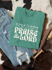 INAWLY As Long As I'm Alive, I Have Reason To Praise The Shirt, Praise The Lord Shirt, Brandon Lake Highlands Christian T-Shirt, Women's Round Neck Printed T-Shirt - Green - View 3