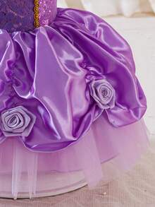 Glamorique Kids Baby Girl Princess Dress, Christmas Baby Girl Dress, Partywear, Santa Dress, New Years Dress Birthday Party, Ball Dress, Purple Dress - Purple - View 5