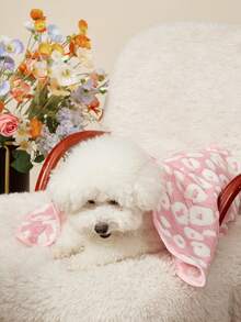 PETSIN 1 Pet Cat Dog Universal Pink White Spotted Cute Pattern Printed Plush All Season Universal Dog Blanket - Pink - View 1