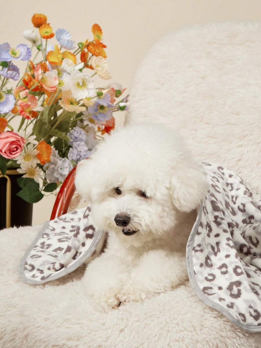 PETSIN 1 Pet Cat Dog Universal Black Spotted Cute Pattern Printed Plush All Season Universal Dog Blanket - Multicolor - View 1