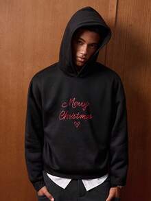 SWAVVY Áo hoodie in chữ thời trang dành cho nam, Thu/Đông - màu đen - Xem 6