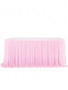 1 tấm vải phủ bàn bằng polyester, thích hợp cho bàn hình chữ nhật, khăn trải bàn nhún bèo chống nhăn và dễ vệ sinh, lý tưởng cho bàn bánh sinh nhật, tiệc chiêu đãi, đám cưới, tiệc chia tay cuộc sống độc thân và nhiều lễ kỷ niệm tiệc tùng khác - Nhiều màu - Xem 12