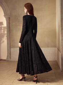 MOTF PREMIUM 女士长袖蕾丝刺绣礼服