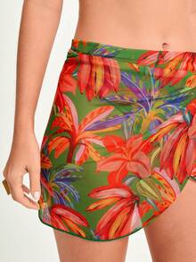 CAJUNI Jungle Fever Print Bikini Set, Top, Bottom And Cover Up - Red - View 5