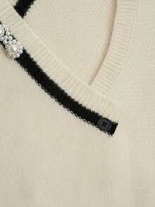 GlowEve 女式仿珍珠边无袖毛衣背心