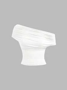 SHEIN MOD 女式纯色简约百搭三穿时尚吊带背心 - 白色 - 查看 4