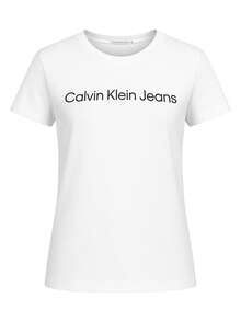 CALVIN KLEIN JEANS Women's Classic Fit Quick-Dry Skin-Friendly Vacation School Casual White J20J220253-YAF - Bright White - View 2