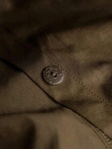 Linhara 大码休闲连帽长款夹克，带大口袋 - 棕色 - 查看 5