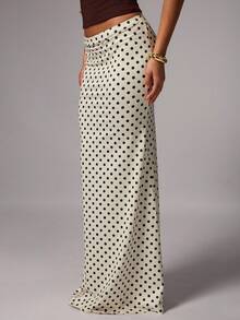 Avenya Elegant Commuter Polka Dot Print Skirt - Multicolor - View 5