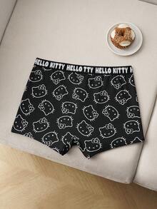 HELLO KITTY AND FRIENDS | SHEIN 男士柔软舒适猫咪字母图案腰带平角裤