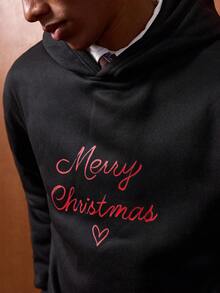 SWAVVY Áo hoodie in chữ thời trang dành cho nam, Thu/Đông - màu đen - Xem 5