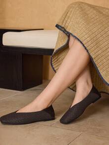 MOTF VINTAGE BALLET FLATS, FASHION COMFORTABLE ELEGANT SQUARE TOE -ON SHOES FOR WOMEN, SUITABLE FOR ALL SEASONS FOR CHRISTMAS - Coffee Brown - View 7