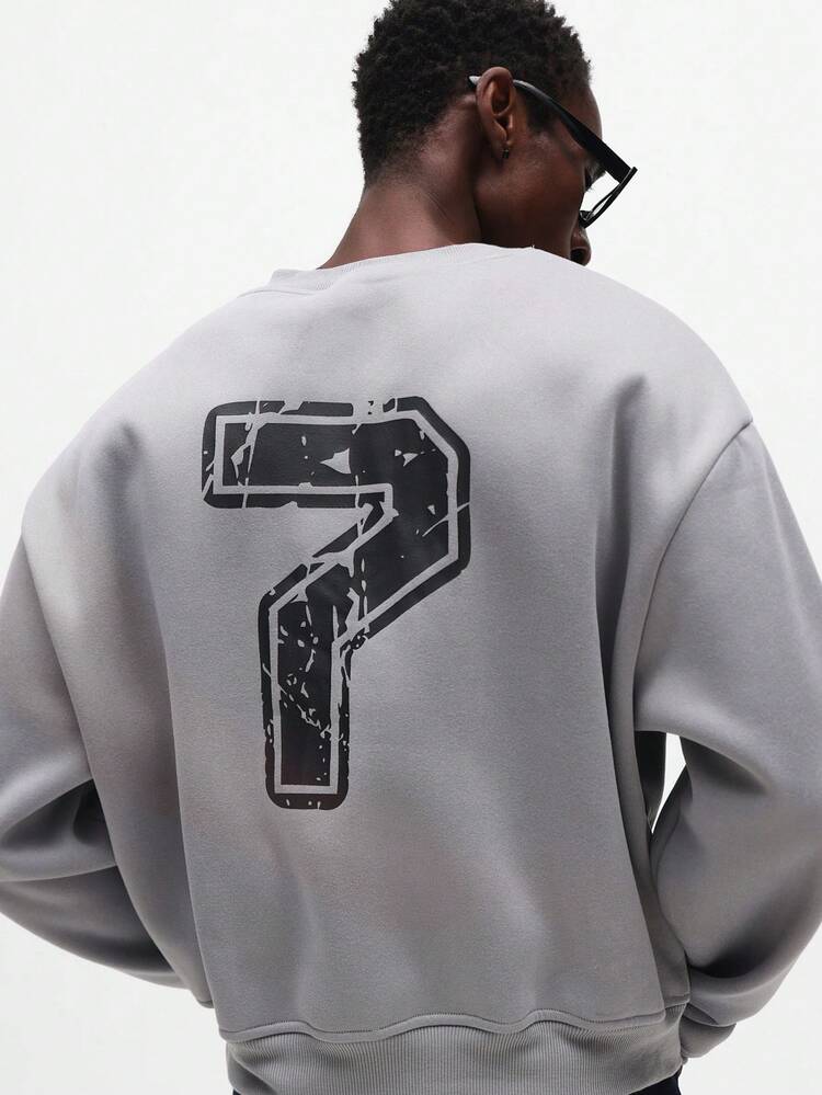 Crew Neck Sweatshirt With Number Print