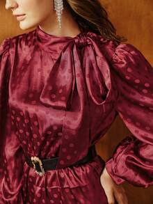 Anewsta Vestido Longo Elegante Feminino, Adequado para Convidado de Casamento, Halloween, Cor Borgonha, Outono