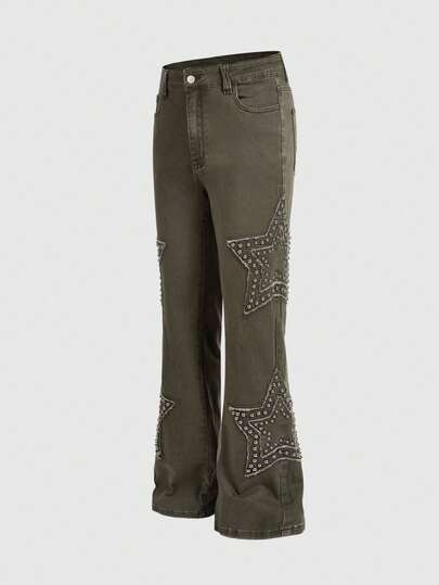 Street Life Jeans skinny verts à perles pour hommes