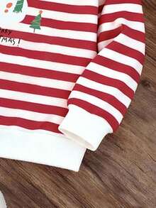 Young Girls Christmas Print Crew Neck Long Sleeve Sweatshirt - Multicolor - View 3