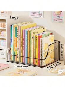 Clear Book Storage Bins For Organizing Books And Supplies Transparent Standard For Classroom And Home Shelf Organization - Single Piece - View 13