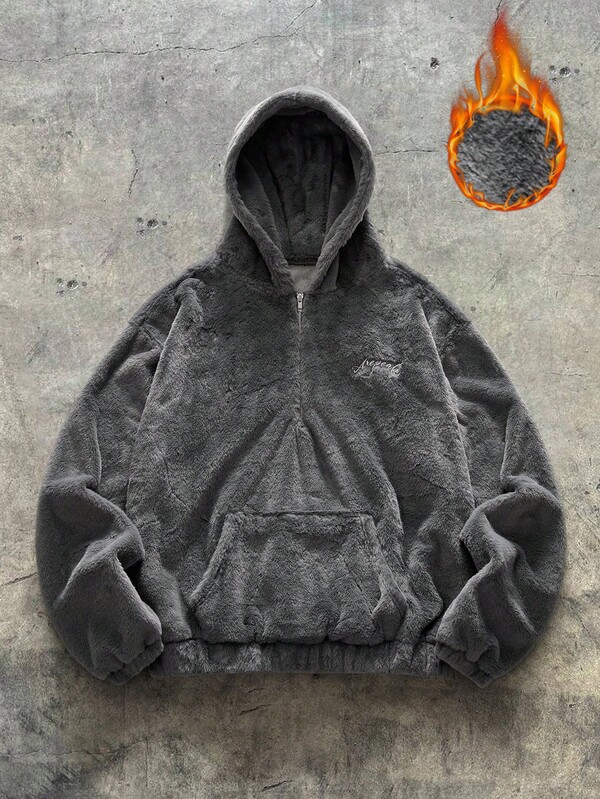 AXEPEAK Cárdigan con capucha de estilo retro y peludo para hombres, para otoño e invierno