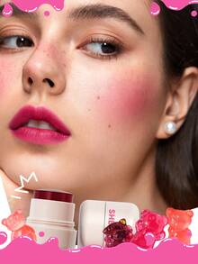 SHEGLAM Jelly-Licious 保濕唇彩和腮紅色調-Cheerio 4 色水潤腮紅棒持久色素兩用天然色素果凍質地面部彩妝 品牌 美容 化妝 化妝品 適合女性與女孩 完美搭配冬季 Y2K 時尚 流行 生日禮物 假期 派對準備就緒 最佳顏色