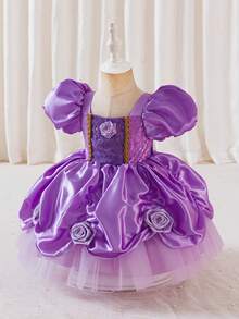 Glamorique Kids Baby Girl Princess Dress, Christmas Baby Girl Dress, Partywear, Santa Dress, New Years Dress Birthday Party, Ball Dress, Purple Dress - Purple - View 3