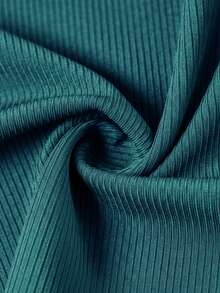 SHEIN Clasi Élégant Top pour femme avec col et poignets en dentelle - Bleu canard - Voir 11
