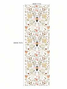 蜂蜜绽放蝴蝶花朵自粘墙纸草地景观撕下粘贴墙纸，野花草地墙纸，可移除墙纸，客厅、卧室、墙壁、家具翻新墙纸墙贴房间装饰墙贴 - 彩色 - 查看 13