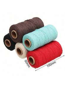 2mm 100M Colorful Macrame Cord Handmade Crafts DIY Beige Twisted Cord Twine Rope String Home Textile Two Strand Weaving Decor