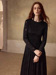 MOTF PREMIUM 女士长袖蕾丝刺绣礼服