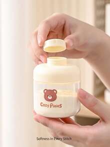 Cozy Pixies 3-Piece Set Of Baby Feeding Accessories, Milk Powder Box And Packing Box, Cute Animal Pattern