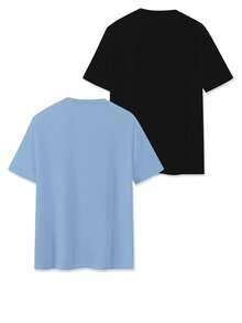 Manfinity Homme 男士简约印花圆领短袖T恤 - 彩色 - 查看 2