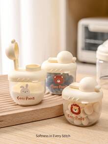Cozy Pixies 3-Piece Baby Feeding Set: Milk Powder Boxes And Portion Containers With Cute Animal Patterns. - Multicolor - View 1