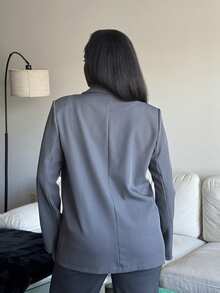 Tyla Gomez Women'S Structured Single Breasted Blazer Fall Cloth For Women - Light Grey - View 2