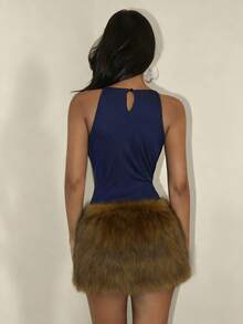 EgrlEra Fustă mini sexy pufoasă cu talie joasă pentru femei - Multicolor - Vizualizare 2