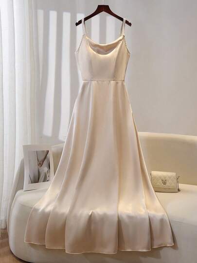 Teen Girl Solid Color Minimalist Casual Camisole Dress