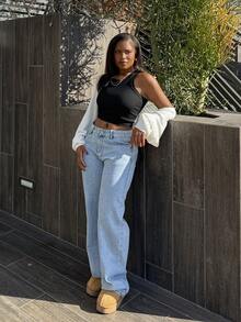 Tyla Gomez 1 件秋冬款披肩轻薄透明开衫、长袖上衣、针织毛衣 - 白色 - 查看 5
