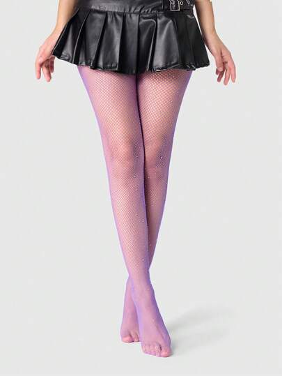 Collants résille unicolore