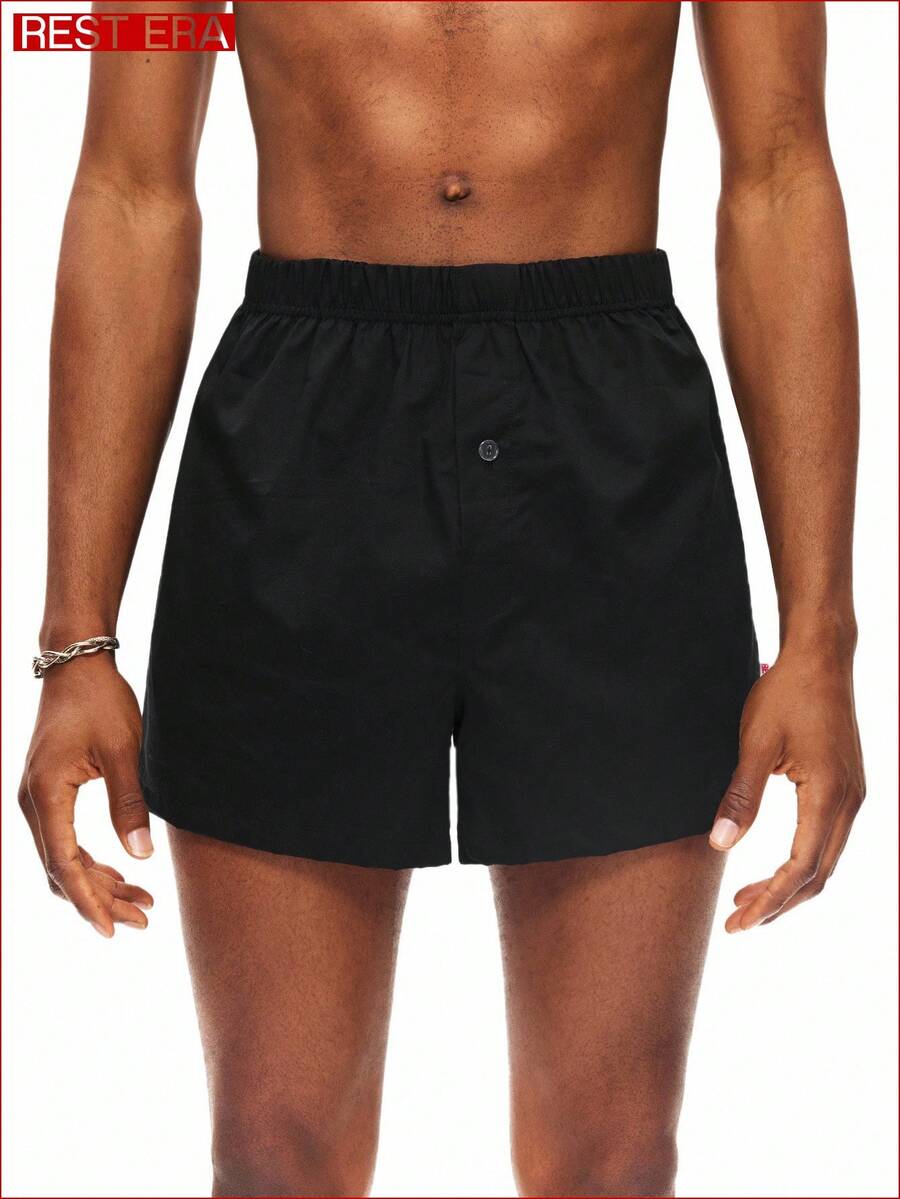 Rest Era 1件套男士休闲松紧腰哈伦裤 - 黑色 - 查看 1