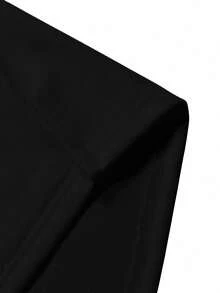 ROMWE MEN Moletom Preto Curto de Gola Careca Masculino com Gráfico Escuro de Anime, Outono/Inverno