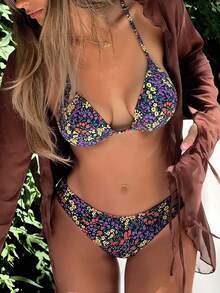 SHEIN Swim Women Printed Bikini Set Summer - Multicolor - View 1