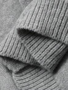 DAZY Tween Girls' Round Neck Long Sleeve Drop Shoulder Front Button Knit Casual Cardigan, Versatile For Christmas,New Year - Grey - View 8