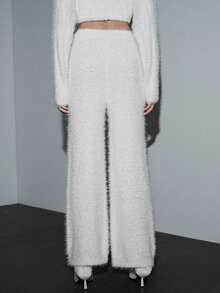 Lumivelle 女士柔软舒适貂皮直筒毛衣裤