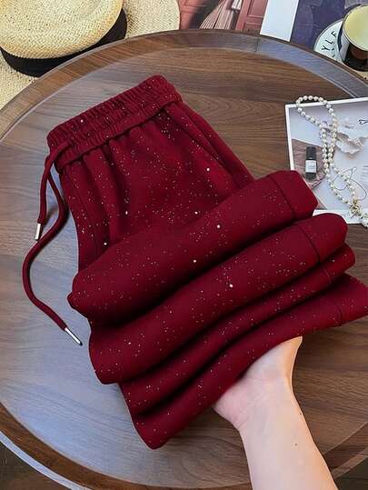 Franclia 星空松紧腰休闲直筒阔腿裤