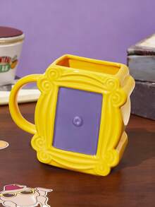 FRIENDS X SHEIN 1 19.95oz/590ml Cartoon Ceramic Mug, Cold And Heat Resistant, Can Be Used In Microwave Ovens And Dishwashers, Suitable For Water, Milk, Juice, Coffee, Friendship, Photo Frame - Mauve Purple - View 2