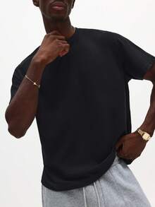 SUMWON Essential Slim Fit Half Sleeve Crew Neck T-Shirt For Everyday Casual Wear - Black - View 4