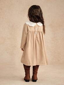 女童田园风优雅长袖连衣裙，面料舒适，百搭百搭系列，适合春秋过渡季节 - 彩色 - 查看 5