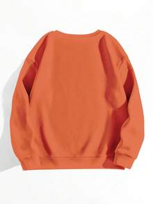 EMERY ROSE Áo nỉ dài tay cổ tròn in chữ dành cho nữ, Thu/Đông - trái cam - Xem 2