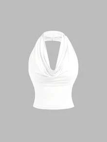 SHEIN MOD 女式纯色简约百搭三穿时尚吊带背心 - 白色 - 查看 2