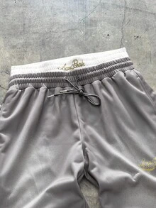 AXEPEAK 男士时尚街头风连帽衫 + 阔腿裤套装 - 深灰色 - 查看 3