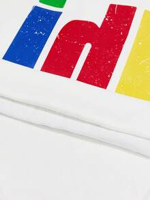 NEON BLANC Moletom com capuz masculino casual com estampa gráfica colorida e manga comprida, versátil para uso diário - Branco - Ver 6